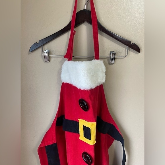 Vintage 2003 Mrs. Claus Santa Red Suede Apron - Picture 8 of 8